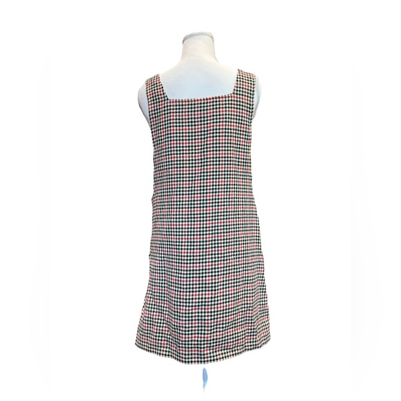 Urban Outfitters Plaid Pinafore Mini Dress Size Medium | Button Side Academia - Picture 6 of 12